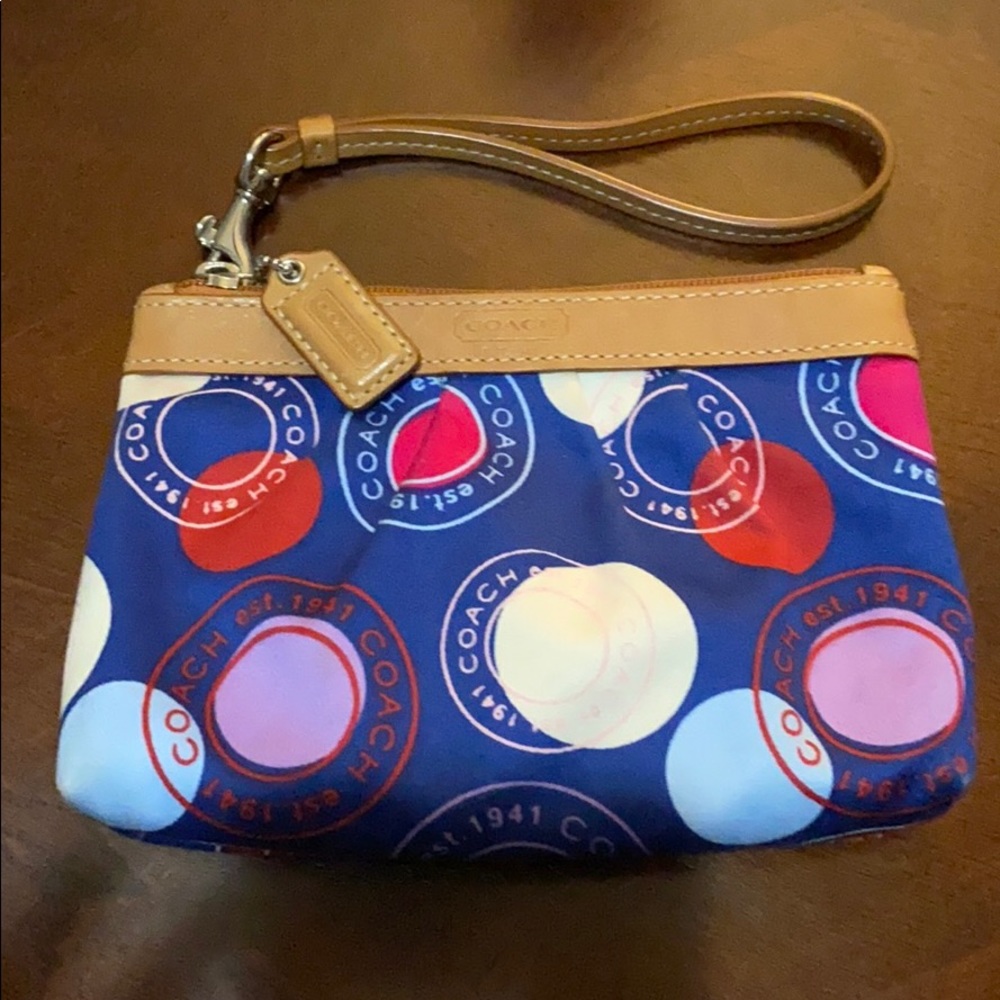 COACH Signature Satin Red, Blue, White and Purple